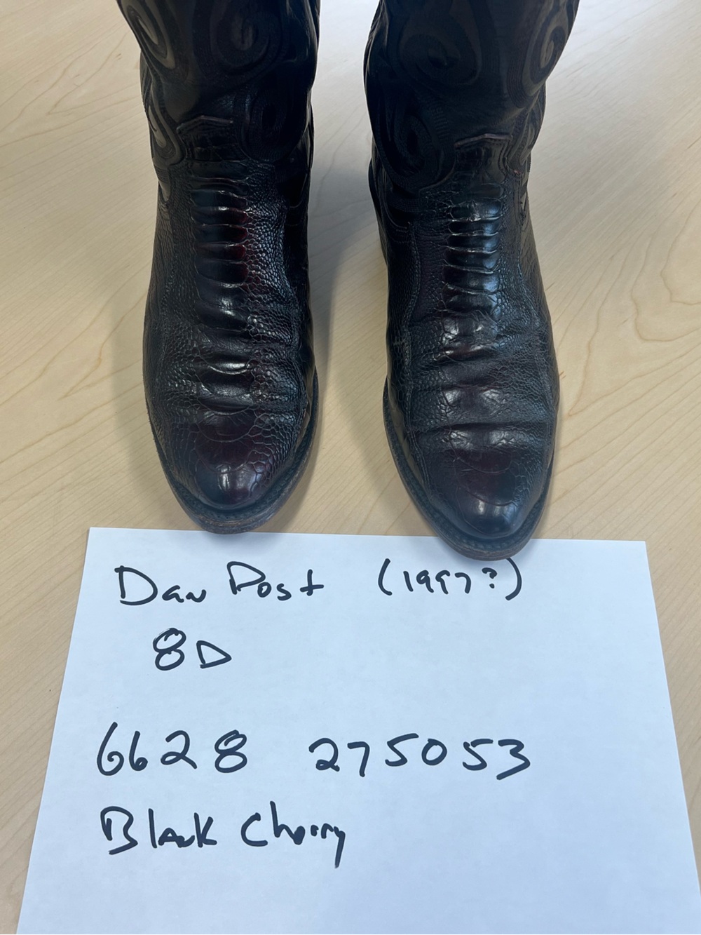 Dan Post Black Cherry Leather Cowboy Boots